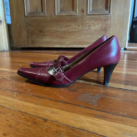 Coach - Vintage Square-Toe Buckled Annabelle Heels - Italian Leather - Picture 4 of 7
